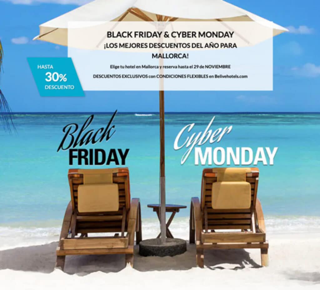 Oferta de Black Friday y Cyber Monday para hoteles en Mallorca