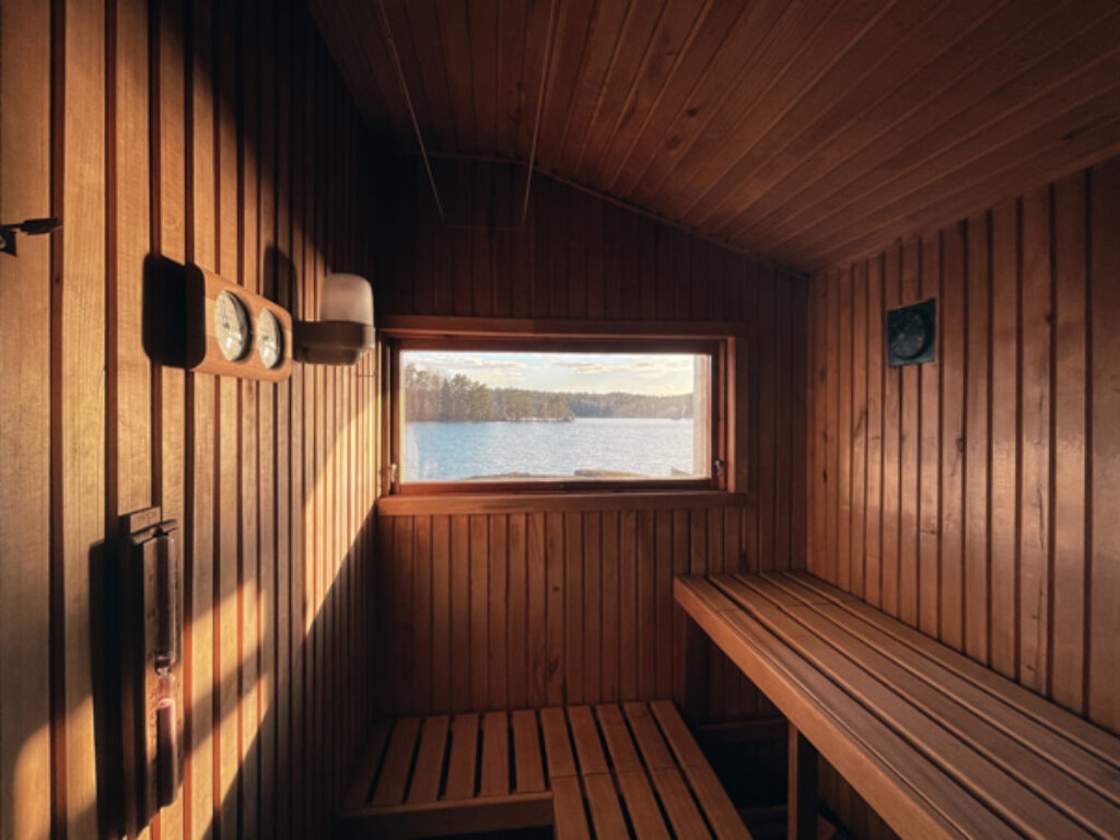 Sauna en un hotel con balneario