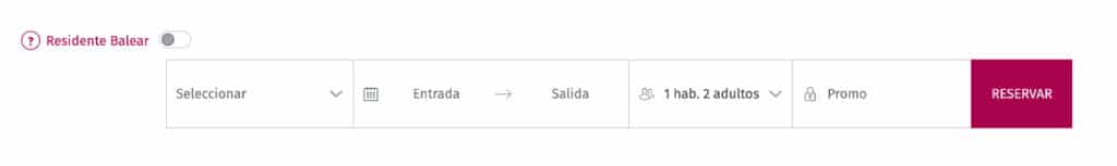 Casilla con el código descuento para los residentes en las Baleares en JS Hotels